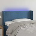 vidaXL Čelo postele s LED tmavomodré 83x16x78/88 cm zamat