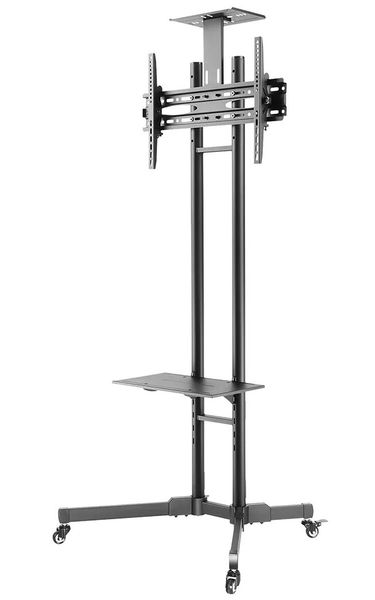Neomounts PLASMA-M1700E / Mobile Flat Screen Floor Stand (height: 154-170 cm) / Black Stojan, pojízdný, VESA, pro LCD a TV 32"-70", nosnost 50kg, výška 154-170cm, náklon 20°, 2 police, cerný