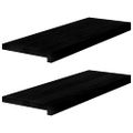 vidaXL Okenný parapet 2 ks hnedočierná 70x30x2 cm dubový masív