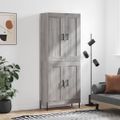 vidaXL Vysoká skrinka sivý dub sonoma 69,5x34x180 cm spracované drevo