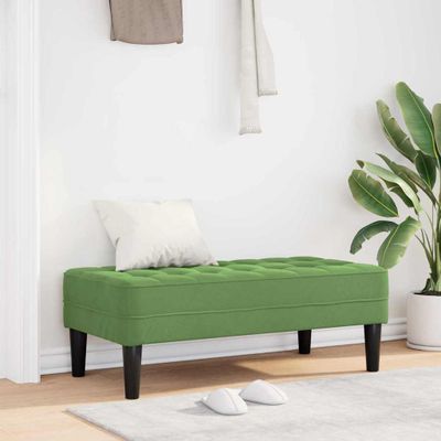 vidaXL lavička s vankúšom Svetlo zelená 113 x 57 x 39 cm Zamat