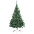 vidaXL Umelý polovičný vianočný stromček+stojan, zelený 180 cm, PVC