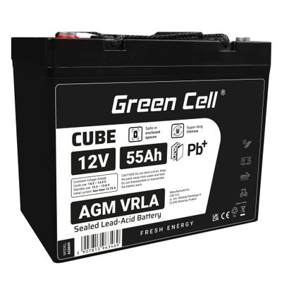 Green Cell AGM12V55AH-J VRLA gélová batéria 12V 55Ah