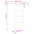 vidaXL Posuvné dvere Prírodná a čierna 86 x 211 cm Borovicový masív
