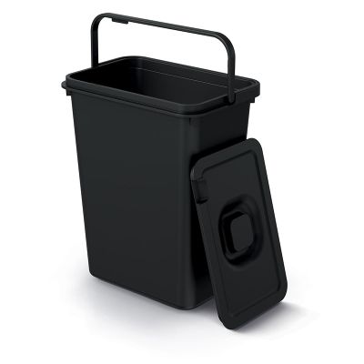 SYSTEMA BASIC FLAP čierny odpadkový kôš s vekom 10l