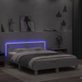 vidaXL Rám postele s LED pásikmi Biela 152 x 203 cm Kompozitné drevo