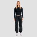 Dámske tričko s dlhým rukávom Aura Black - GymBeam, veľkosť XS