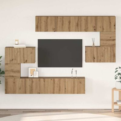 vidaXL Zostava TV skriniek 8 pcs Remeselný dub Kompozitné drevo