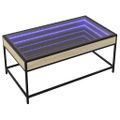 vidaXL Konferenčný stolík s nekonečnými LED dub sonoma 90x50x41 cm