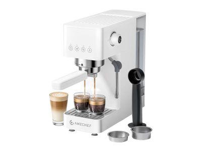 Pákový kávovar AMZCHEF CE-EM3131-WT, biely