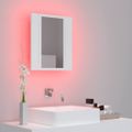 vidaXL Kúpeľňová skrinka s LED a zrkadlom, biela 40x12x45 cm, akryl