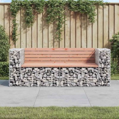 vidaXL Záhradná lavica gabiónový dizajn 184x71x65,5 cm masívny douglas