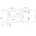 vidaXL TV skrinka Biela 80 x 31,5 x 46 cm Masívne mango drevo