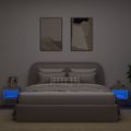 vidaXL Nočné stolíky s LED svetlami nástenné 2 ks dub sonoma
