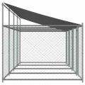 vidaXL Klietka pre psa so strechou a dverami sivá 8x2x2 m pozink. oceľ