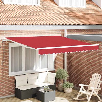 vidaXL Sklopná markíza Červená 300 x 250 cm Tkanina a hliník