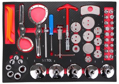 Modul s nářadím do dílenského vozíku MECHANIC TOOL TRAY 10, 52ks SIXTOL