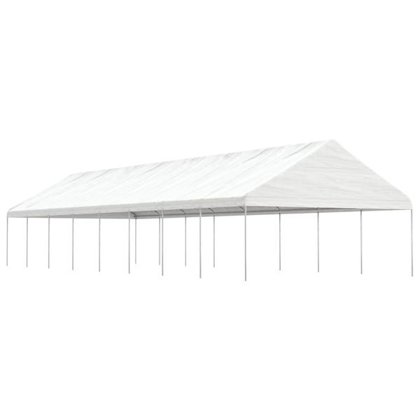 vidaXL Altánok so strechou, biely 17,84x5,88x3,75 m, polyetylén