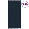 vidaXL Strešný panel 36 ks Antracitová 100 x 45 cm Pozinkovaná oceľ
