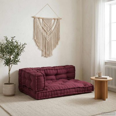 vidaXL Vankúš na paletový gauč 3 ks Látka Bordová 120 x 80 x 38 cm