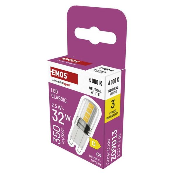 LED žiarovka Classic JC / G9 / 2,5 W (32 W) / 350 lm / Neutrálna biela