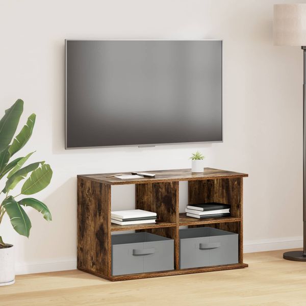 vidaXL Stojan na televízor so zásuvkou Dymová dub 79 x 40 x 48 cm