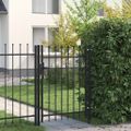 vidaXL Jednokrídlová plotová brána s hrotmi, oceľ 1x1,2 m, čierna