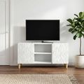 vidaXL TV skrinka 102 x 34,5 x 50 cm Biela Kompozitné drevo