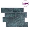 vidaXL Subway dlažba 50 ks Modrozelená 29 x 21 cm Polyuretán a PET