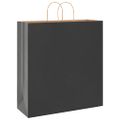 vidaXL Papierové tašky 250 ks s rúčkami, čierna, 45x17x48 cm