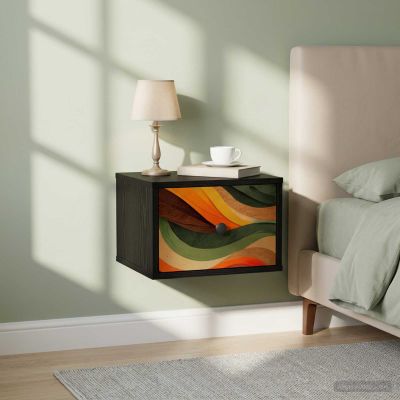 vidaXL Nástenná nočná skrinka BONN Čierny dub 36 x 33 x 25 cm