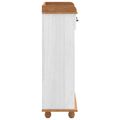 vidaXL Skrinka na víno ASKIM Biela s medovým vrchom 57 x 37 x 114 cm