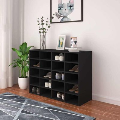 vidaXL Regál na topánky, kompozitné drevo 92x30x67,5 cm, čierny
