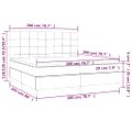 vidaXL Posteľ boxsping s matracom a LED bledosivá 200x200 cm zamat