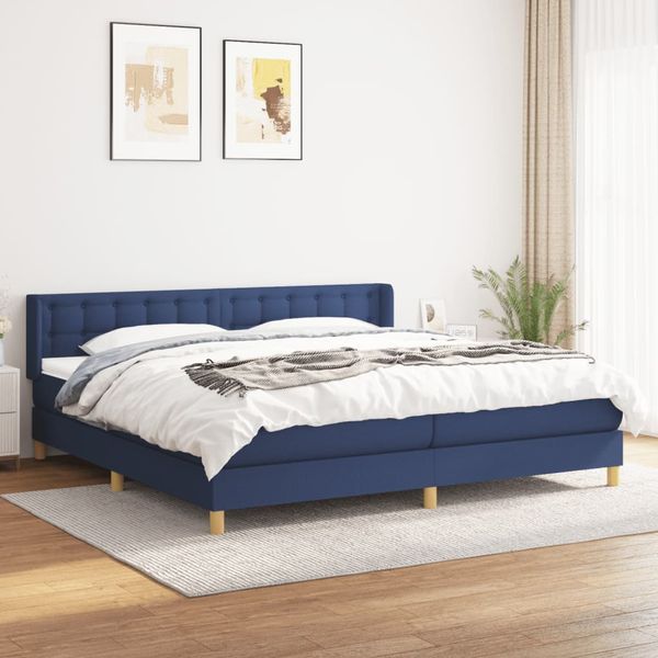 vidaXL Boxspring posteľ s matracom modrá 200x200 cm látka