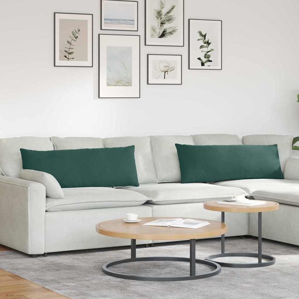 vidaXL Vankúše na pohovku 2 pcs Tmavozelená 120 x 40 cm