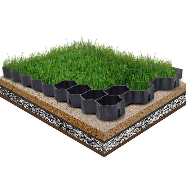 vidaXL Zatrávňovacie mriežky 16 ks čierne 60x40x3 cm plast