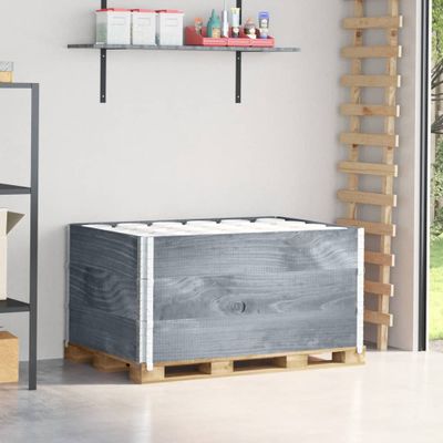 vidaXL Paletové ohrádky 3 ks sivé 120x80 cm borovicový masív