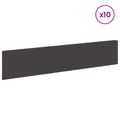 vidaXL Obrubník trávnika 10 ks 100 x 22 cm Oceľ Čierna
