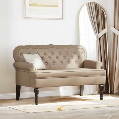 vidaXL Chesterfield lavica Kapučínová 119,5 x 64,5 x 75 cm Umelá koža