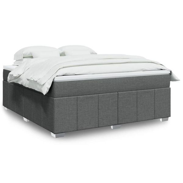 vidaXL Boxspring posteľ s matracom tmavosivá 180x200 cm látka