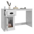 vidaXL Stolík so zásuvkami lesklý biely 115x50x75 cm kompozitné drevo