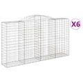 vidaXL Oblúkové gabiónové koše 6ks 300x50x160/180cm pozinkované železo