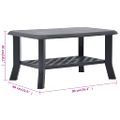 vidaXL Konferenčný stolík, antracitový 90x60x46 cm, plast