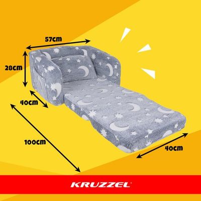 Detské polohovacie kreslo fluorescenčné, 2 v 1 Kruzzel 26381 Detské polohovacie kreslo fluorescenčné, 2 v 1 Kruzzel 26381