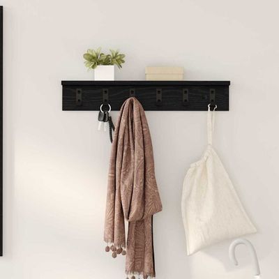 vidaXL Vešiak na stenu Čierny dub 60 x 10,5 x 10,5 cm Kompozitné drevo