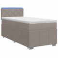 vidaXL Posteľ boxspring s matracom Sivohnedá 100 x 200 cm Látka