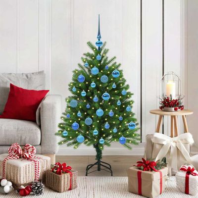 vidaXL Vianočný stromček s 150 LED-i so stojanom Zelená 120 cm PE