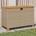 vidaXL Záhradný úložný box béžový 80x40x48 cm polyratan akáciové drevo