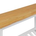 VidaXL Konzolový stôl EKAI Biela 112 x 35 x 76 cm Borovicový masív
